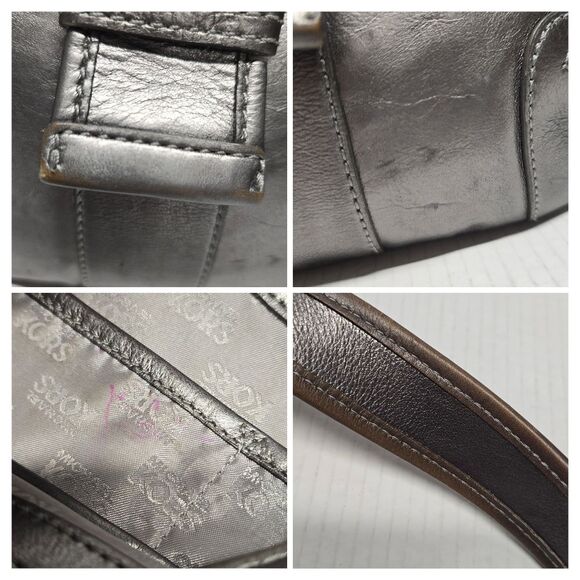 Michael Kors Gunmetal Pewter Leather Hobo Bag - Picture 8 of 8